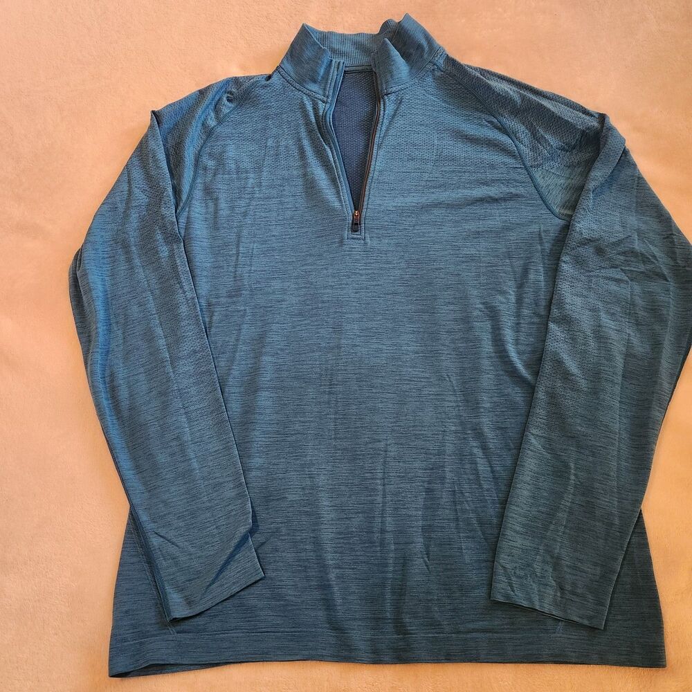 Lululemon Men’s "Time To Get Dirty" 1/2 Zip Pullover -Blue Marled -Size L (EUC)
